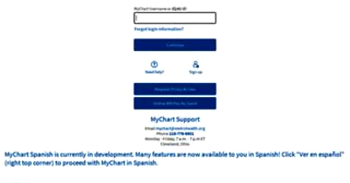 mychart metrohealth